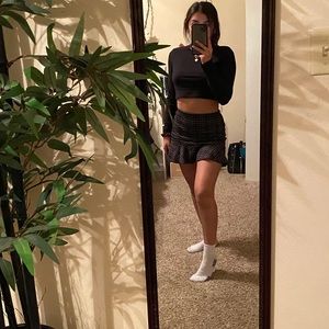 Plaid flow mini skirt 🎄